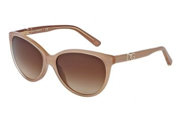 Image of Dolce&amp;Gabbana ICONIC LOGO DG4171P Sunglasses 277313-56 - Top Crystal On Pearl Sand Frame, Brown Gradient Lenses