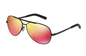 Image of Dolce&amp;Gabbana LIFESTYLE DG2141 Sunglasses 11066Q-61 - Matte Black Frame, Red Multilayer Lenses