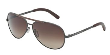 Image of Dolce&amp;Gabbana LIFESTYLE DG2141 Sunglasses 125113-61 - Matte Brown Frame, Brown Gradient Lenses
