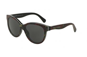 Image of Dolce&amp;Gabbana MATT SILK DG4176 Sunglasses 293887-49 - Top Rose On Black Frame, Grey Lenses