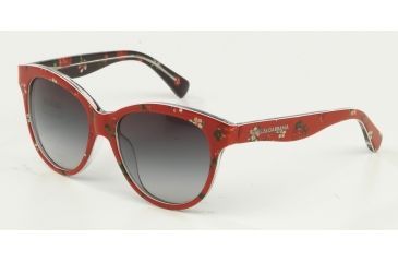 Image of Dolce&amp;Gabbana MATT SILK DG4176 Sunglasses 298787-49 - Rose/flowers On Red Frame, Grey Lenses