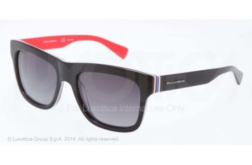 Image of Dolce&amp;Gabbana MULTICOLOR DG4203 Sunglasses 2764T3-54 - Black/multilayer/red Frame, Polar Grey Gradient Lenses