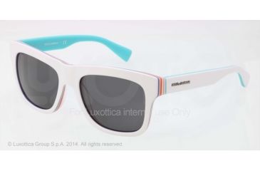 Image of Dolce&amp;Gabbana MULTICOLOR DG4203 Sunglasses 276887-54 - White/multilayer/turquoise Frame, Grey Lenses