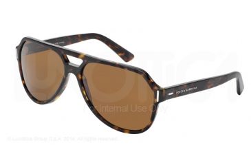 Image of Dolce&amp;Gabbana NEW BOND STREET DG4224 Sunglasses 282183-61 - Brushed Havana Frame, Polar Brown Lenses