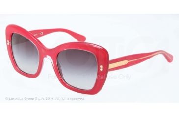 Image of Dolce&amp;Gabbana PEARL DG4205 Sunglasses 27758G-49 - Top Crystal On Pearl Red Frame, Grey Gradient Lenses