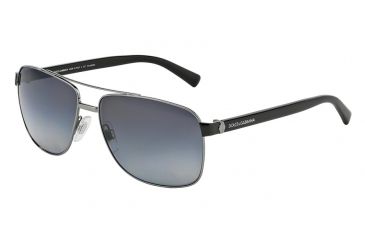 Image of Dolce&amp;Gabbana SMALL SICILIAN HINGE DG2131 Sunglasses 079/T3-57 - Gunmetal Frame, Polar Grey Gradient Lenses