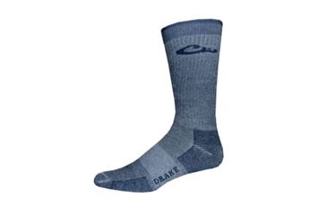 Image of DRAKE Merino Wool Crew Seamless Toe Sock - Mens, Denim, Large 72057-DENIM