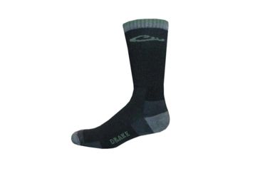 Image of DRAKE Year-Rounder Merino Wool Blend Seamless Toe Sock - Mens, Black, Large 72138-BLACK