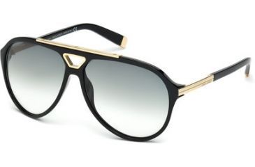Image of DSquared DQ0076 Sunglasses - Shiny Black Frame Color, Gradient Smoke Lens Color