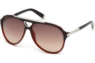 Image of DSquared DQ0076 Sunglasses - Bordeaux Frame Color, Gradient Smoke Lens Color