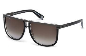 Image of DSquared DQ0161 Sunglasses - Black/Crystal Frame Color, Gradient Smoke Lens Color