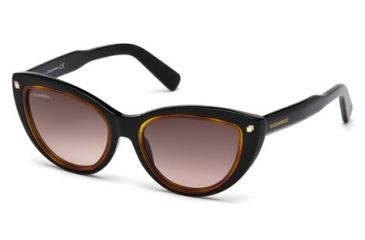 Image of DSquared DQ0170 Sunglasses - Shiny Black Frame Color, Brown Gradient Lens Color
