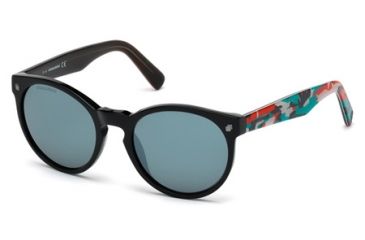 Image of DSquared DQ0172 Sunglasses - Shiny Black Frame Color, Smoke Mirror Lens Color