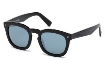 Image of DSquared DQ0198 Sunglasses - Shiny Black Frame Color, Smoke Mirror Lens Color