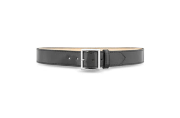 Image of 1-3/4" Hi-Gloss Leather Garrison Belt with Solid Brass Center Bar Nickel Buckle