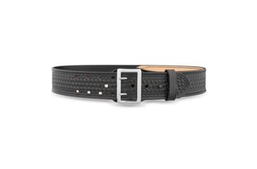 Image of 2-1/4" Basketweave Leather Sam Browne Duty Belt (Half Lined) with Nickel Buckle