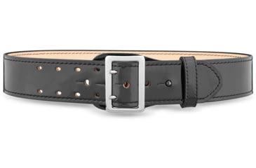 Image of DutyMan 2-1/4inch High-gloss Leather Sam Browne 2-row Stitch Duty Belt With Nickel Buckle DTY-1031-38-9001