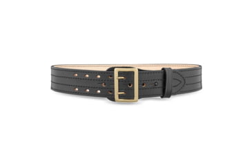 Image of 2-1/4" Plain Leather Sam Brown 4 Row Stitch Duty Belt with Solid Brass Gold Buckle