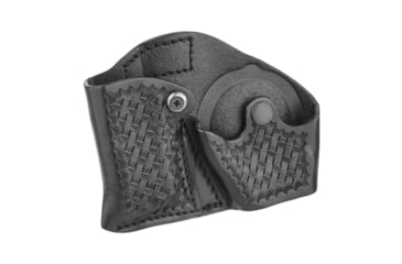 Image of Basketweave Leather Vertical Open Magazine/Cuff Combo Holder