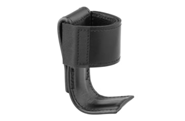 Image of DutyMan Plain Leather Steel Based Radio Holder, Adjustable Strap, Black, 4111