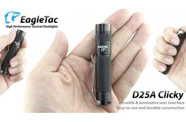 Image of Eagtac D25A Clicky XML2 U4 LED Flashlight, Black, Medium, D25ARCXML2