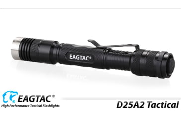 Image of EAGTAC D25A2 Tactical Flashlight, XM-L2 U2 NW LED, 470lm, Black, D25A2-TACTICAL-XML2-NW