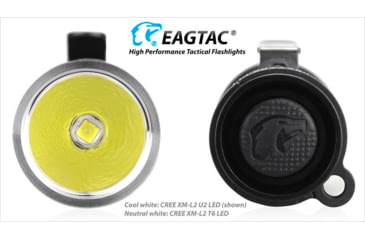 Image of EAGTAC D25A2 Tactical Flashlight, XM-L2 U2 NW LED, 470lm, Black, D25A2-TACTICAL-XML2-NW