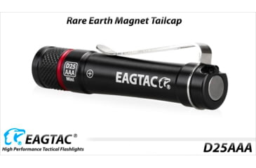 Image of EAGTAC D25AAA RED/BLUE/GRAY/GOLDED Flashlight, Nichia 219B LED, 115lm, Black, D25AAA-219B-NW