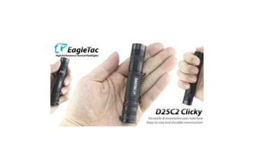 Image of EAGTAC D25C2 RC Clicky Flashlight, XP-G2 R5 NW LED, 481lm,2xCR123A, Black, D25C2-CLICKY-XPG2-NW