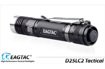 Image of EAGTAC D25LC2 Tactica XML2 U4 LED Flashlight, Medium, Black, 1374 lm, D25LC2-Tactical-XML2-CW
