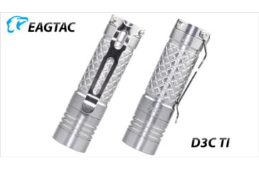 Image of EAGTAC D3C RC Ti Flashlight, Luminus SST20 CRI-95 4000K NW LED, 510lm, Silver, D3C-CLICKY-TI-SST20-NW