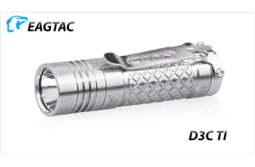 Image of EAGTAC D3C RC Ti Flashlight, Luminus SST20 CRI-95 4000K NW LED, 510lm, Silver, D3C-CLICKY-TI-SST20-NW