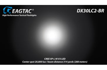 Image of EAGTAC DX30LC2-BR Rechargeable Flashlight Kit, XP-L HI V2 NW LED, 1084lm, Black, DX30LC2BR-XPLHI-KIT-NW