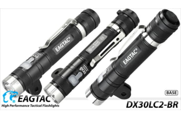 Image of EAGTAC DX30LC2-BR Rechargeable Flashlight Kit, XP-L HI V2 NW LED, 1084lm, Black, DX30LC2BR-XPLHI-KIT-NW