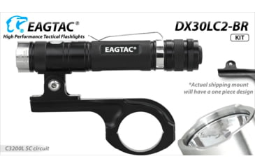 Image of EAGTAC DX30LC2-BR Rechargeable Flashlight Kit, XP-L HI V2 NW LED, 1084lm, Black, DX30LC2BR-XPLHI-KIT-NW