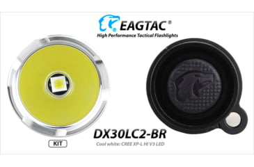 Image of EAGTAC DX30LC2-BR Rechargeable Flashlight Kit, XP-L HI V2 NW LED, 1084lm, Black, DX30LC2BR-XPLHI-KIT-NW