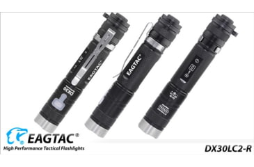 Image of EAGTAC DX30LC2-R Rechargeable Flashlight Kit, XP-L HI V2 NW LED, 1084lm, Black, ET-FL-DX30LC2R-XPLHI-KIT-NW