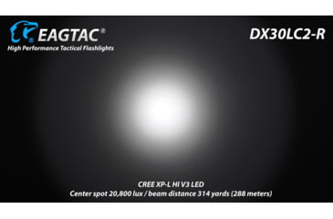 Image of EAGTAC DX30LC2-R Rechargeable Flashlight Kit, XP-L HI V2 NW LED, 1084lm, Black, ET-FL-DX30LC2R-XPLHI-KIT-NW