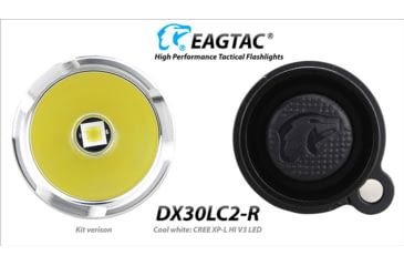 Image of EAGTAC DX30LC2-R Rechargeable Flashlight Kit, XP-L HI V2 NW LED, 1084lm, Black, ET-FL-DX30LC2R-XPLHI-KIT-NW