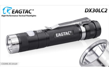 Image of EAGTAC DX30LC2 Side Switch Forward Clicky Flashlight, XP-L HI V2 NW LED, 1084lm, Black, DX30LC2-XPLHI-NW