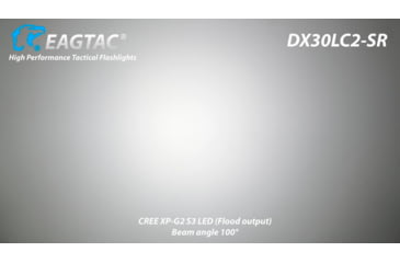 Image of EAGTAC DX30LC2-SR Side-LED Rechargeable Flashlight Kit, Spot XP-L HI V2 NW w/ Flood Nichia 219B CRI92 5700K LED, 1080lm/390lm, Black, DX30LC2SR-XPLHINW-SIDE219B-KIT