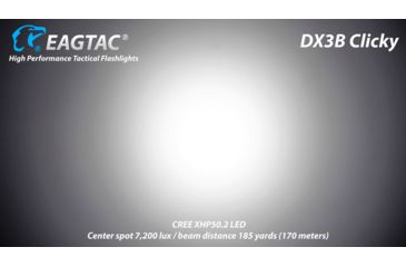 Image of EAGTAC DX3B Clicky Rechargeable XHP50.2 LED 2500 Lumen LED Flashlight, Black, Small 4249