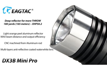 Image of EAGTAC DX3B Mini Pro Flashlight, XHP50.2 CW LED, 2480lm, Black, DX3BM-XHP502-PRO-CW
