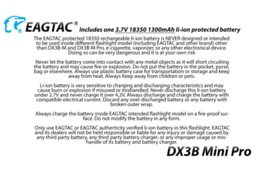 Image of EAGTAC DX3B Mini Pro Flashlight, XHP50.2 CW LED, 2480lm, Black, DX3BM-XHP502-PRO-CW