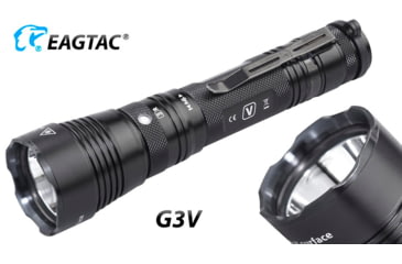 Image of EAGTAC G3V XHP70.2 Flashlight, 21700 5000mAh li-ion, NW LED, 2990 Lumen, Black, G3V-XHP702-NW