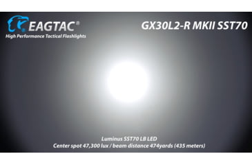 Image of EAGTAC GX30L2-R Flashlight, XHP35 HD CW LED, 2000lm, Black, GX30L2R-XHP35-HD-REG-CW