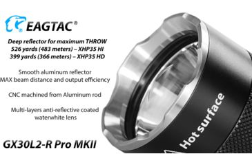 Image of EAGTAC GX30L2-R Pro Flashlight, XHP35 HD CW LED, 2000lm, Black, Medium 4126