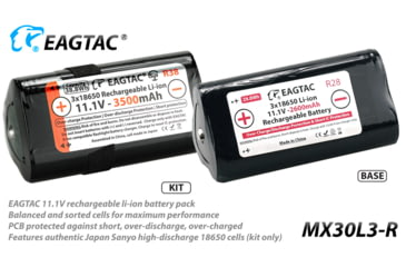 Image of EAGTAC MX30L3-R Flashlight Kit, XHP70 N2 NW LED, 4322lm, Black, MX30L3R-XHP70-KIT-NW