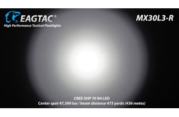 Image of EAGTAC MX30L3-R Flashlight Kit, XHP70 N2 NW LED, 4322lm, Black, MX30L3R-XHP70-KIT-NW