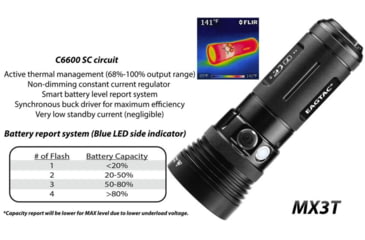 Image of EAGTAC MX3T Flashlight, XHP70.2 CW LED, 4850lm, Black, MX3T-XHP702-REG-CW
